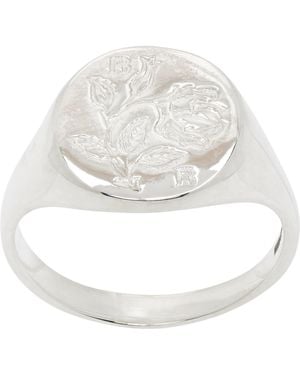 Bleue Burnham Rose Signet Ring - White