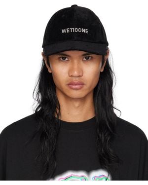 we11done Flocked Denim Cap - Black