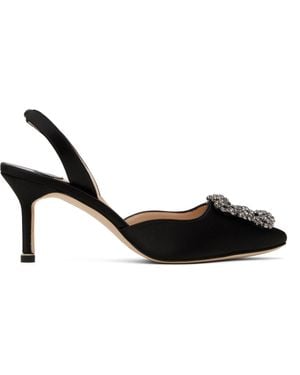 Manolo Blahnik Hangisli Slingback Heels - Black