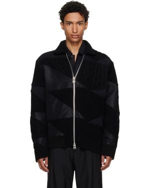 Sacai A.P.C. Edition Quilts Knit Blouson Jacket - Black