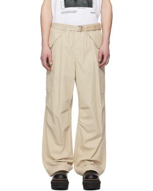 Sacai ベージュ コットン ツイル カーゴパンツ - ナチュラル