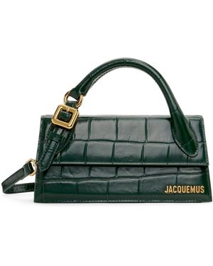 Jacquemus Le Chiquito Long Croc-effect Leather Top-handle Bag - Green