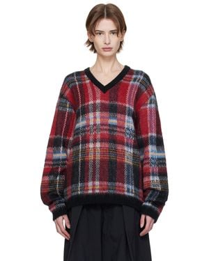 YMC Vertigo Tartan Jumper - Red