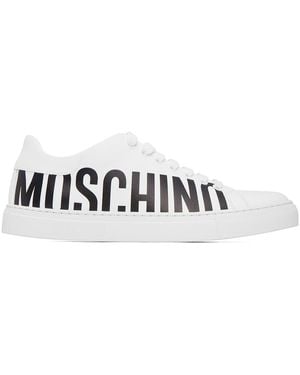 Moschino White Printed Sneakers - Black