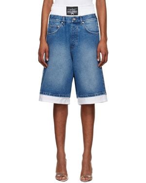 Jean Paul Gaultier ホワイト&ブルー The Trompe L'œil デニムショートパンツ