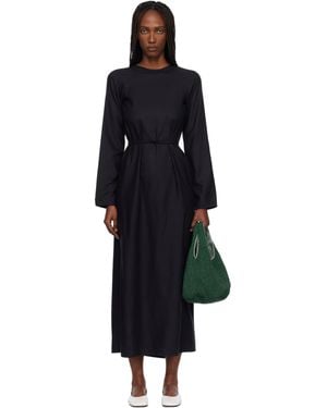 Baserange Long-Sleeve Apron Maxi Dress - Black