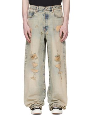 KENZO Paris Turn Up Wide Fit Jeans - Natural