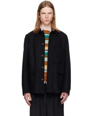 Dries Van Noten Wool Melton Jacket - Black