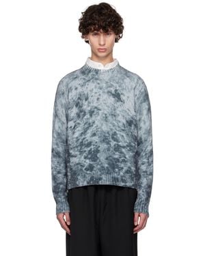 Acne Studios ネイビー&ブルー アシッドプリント セーター