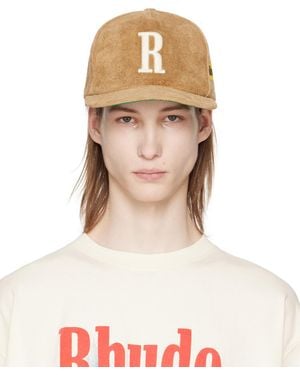 Rhude Suede R Crown Cap - Natural