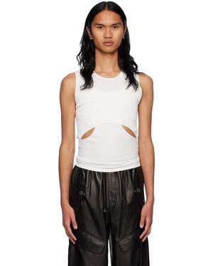 Dion Lee White Interlink Tank Top - Black