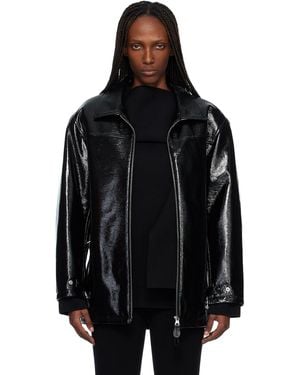 Courreges Oversized Vinyl Jacket - Black