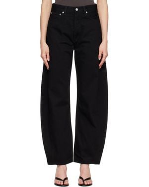 Agolde Luna High Rise Pieced Taper Jeans - Black