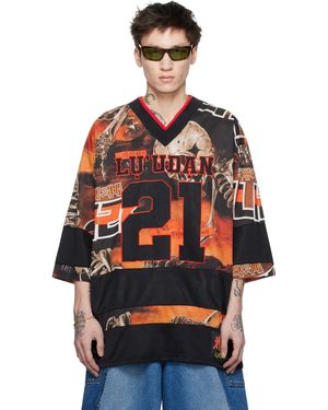 Lu'u Dan ブラック＆オレンジ Hockey L-D トップス - マルチカラー