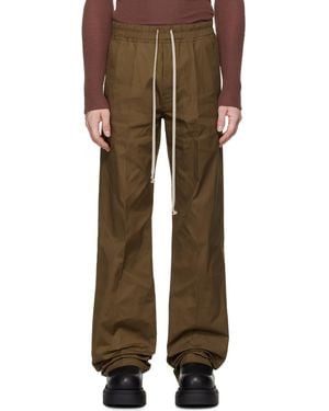 Rick Owens Organic Cotton Canvas Drawstring Trousers - Brown