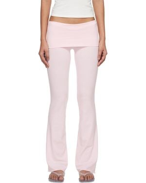 Skims Pantalon De Détente Rose À Taille Repliée - Blanc