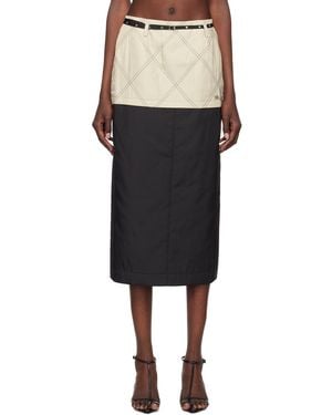 Kijun Quilted Midi Skirt - Black