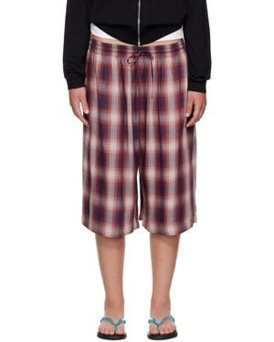 Acne Studios Check Shorts - Red