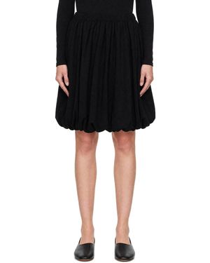 Comme des Garçons Wool Gabardine Midi Skirt - Black