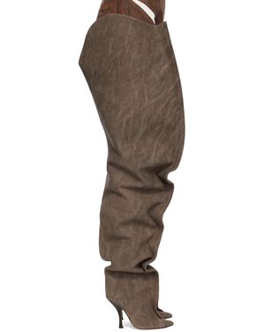 Y. Project Brown Scrunch Boots - Black