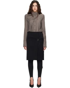 Mugler Chemisier Lavalliere Taupe - Noir