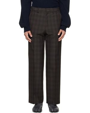 Maison Margiela Chequered Regular Tailored Trousers - Black