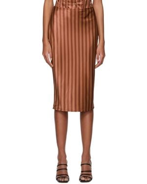 Miaou Ssense Work Capsule – Brown Verona Midi Skirt - Black