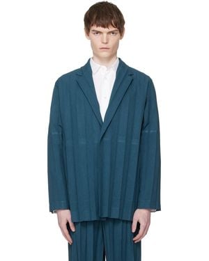 Homme Plissé Issey Miyake Edge Ensemble Blazer - Blue