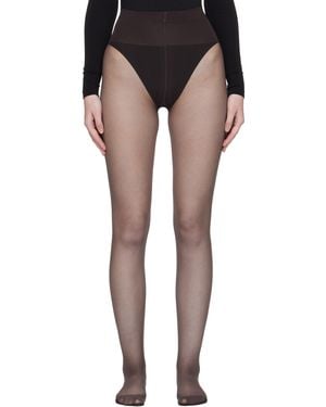 Wolford Individual 10 Back Seam Tights - Black