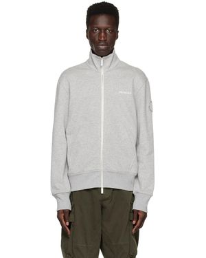 Moncler Pull gris à glissière - Noir