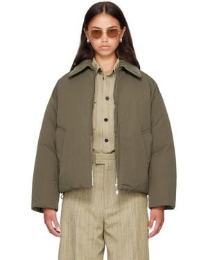 Bottega Veneta Khaki Tech Nylon Down Puffer Jacket - Brown