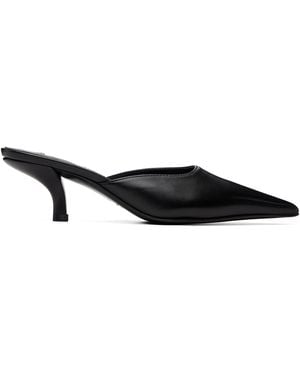 TOTEME Sharp Nappa Mule Heels - Black