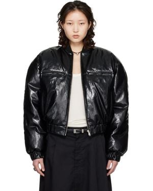 Lu'u Dan Riot Faux-Leather Bomber Jacket - Black
