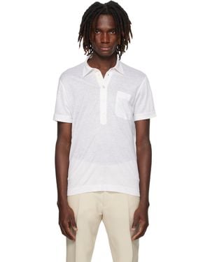 Tom Ford Silk & Linen Polo - White