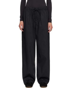 Skims Woven Cotton Oversized Straight Leg Lounge Pants - Black