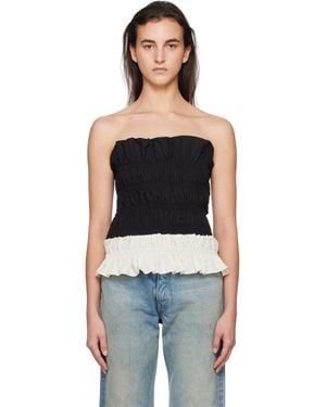 Kijun Off- Shirring Mono Tube Top - Black