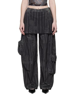 Collina Strada Lawn Skirt Cargo Trousers - Black