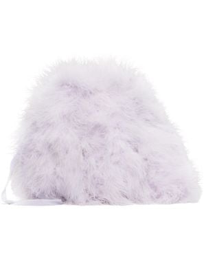 Yves Salomon Mini Feather Pouch - White