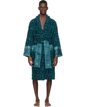 Versace 'I Heart Baroque' Bathrobe - Blue