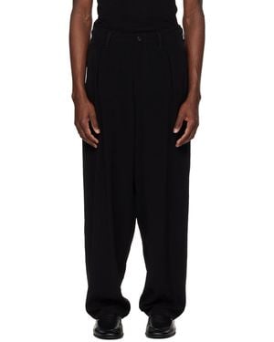 Yohji Yamamoto Ta Tuxedo 1 Tuck Trousers - Black