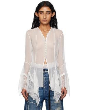 Ann Demeulemeester ホワイト Kristabel Handkerchief ブラウス