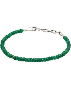 Title Of Work Beaded Stones Emerald Bracelet - Green