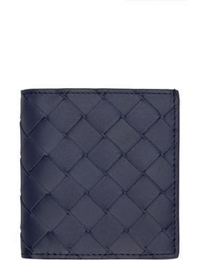 Bottega Veneta Intrecciato Slim Bi-Fold Wallet - Blue