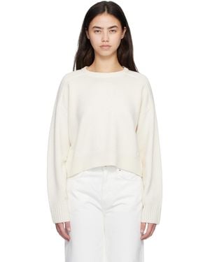 Loulou de Saison Off- Bruzzi Lds Cropped Jumper - White