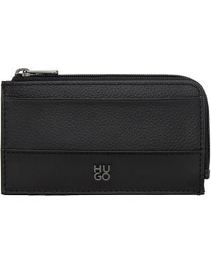 HUGO Stacked Logo Card Holder - Black