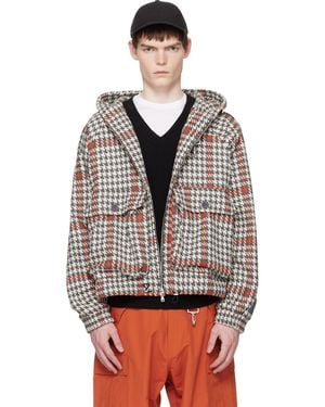 Reese Cooper Wool Houndstooth Hooded Cargo Jacket - Grey