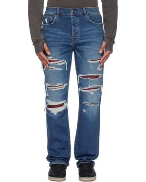 Amiri Croc Slim Thrasher Jeans - Blue