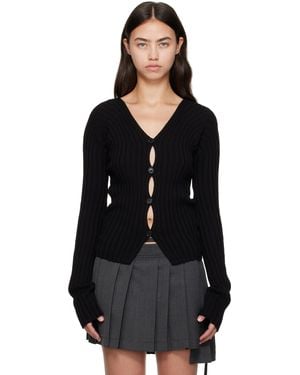 Acne Studios Button-Up Rib Cardigan - Black