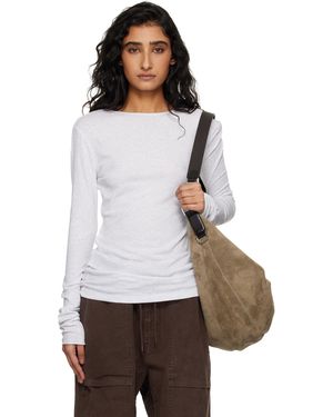 Entire studios T-Shirt À Manches Longues Semi-Transparent Gris - Blanc