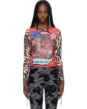 Chopova Lowena 'Cutty Sark Cats' Fitted Jersey T-Shirt - Black